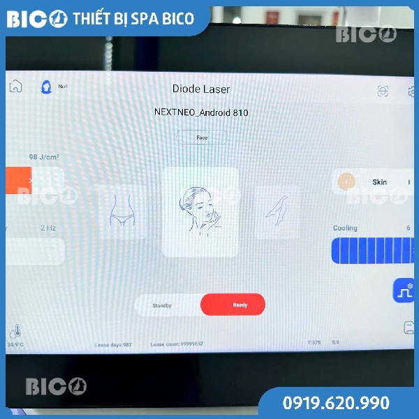 Giao diện của máy triệt lông Mextneo