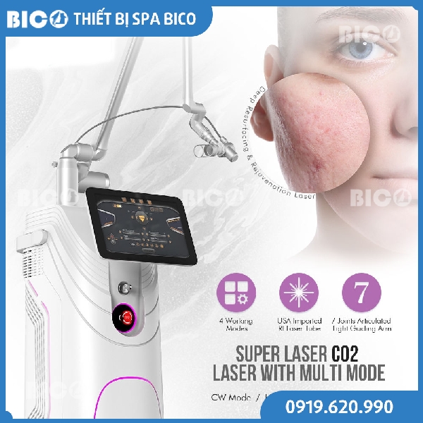 máy laser co2 sanhe trong điều trị sẹo rỗ